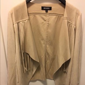 Missguided Faux Suede Fringe Jacket in UK Sizing